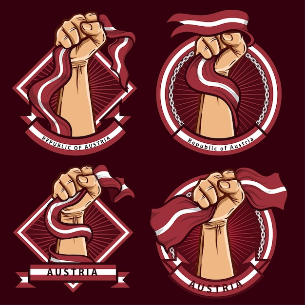 fist hands with latvia flag illustration