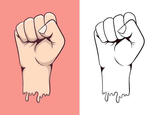 Vector fist vector design illustration isolated on white background