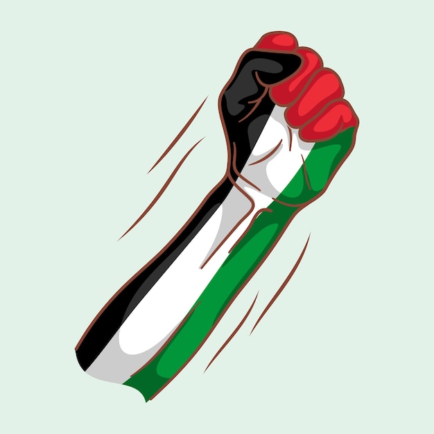 Вектор Кулак с цветом палестинского флага векторная иллюстрация