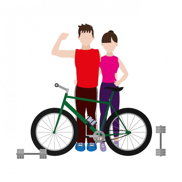 Fit couple doing exercise