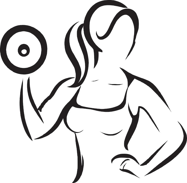 Fit и Fabulous Workout Woman Icon Design