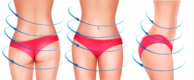 Fit female body in underwear. vector