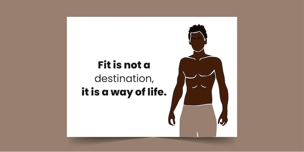 Fit is not a destination, it is a way of life, Greeting Card for Black Men