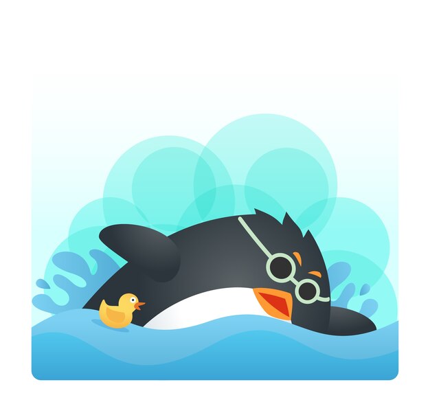 Fit Penguin Swimming