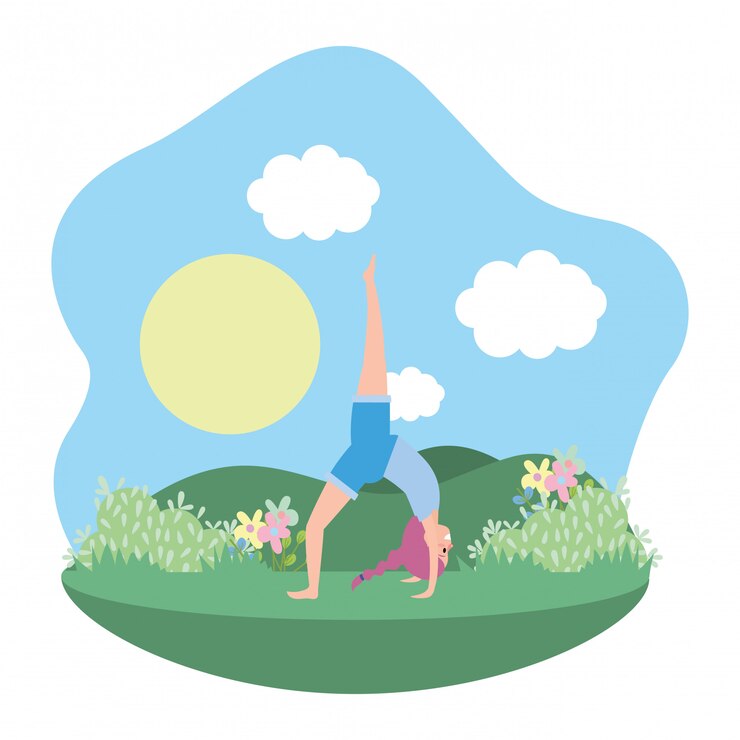 Vector fit woman practicing yoga