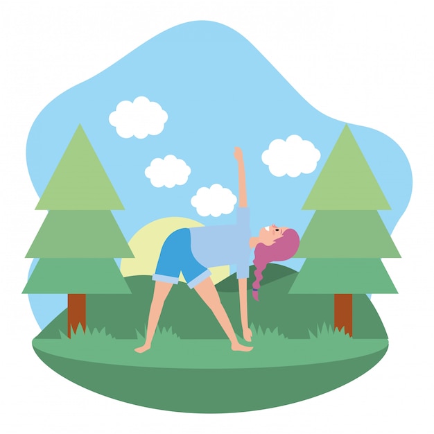 Fit woman practicing yoga