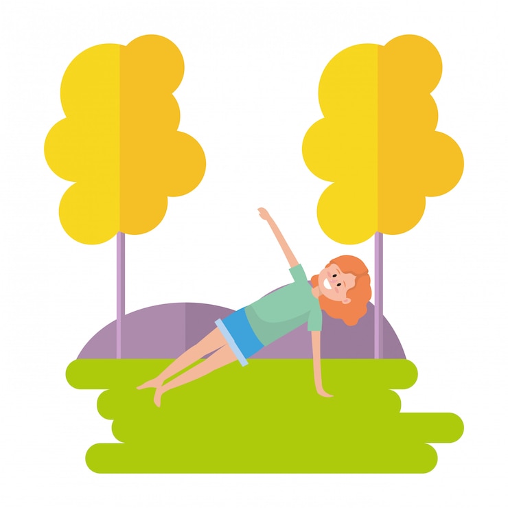 Vector fit woman practicing yoga