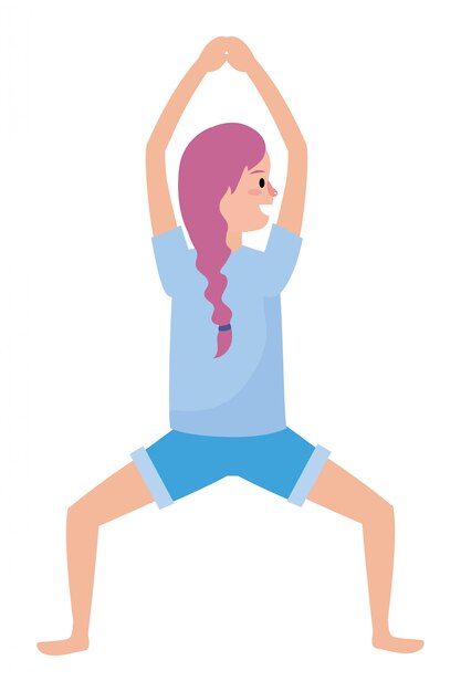 Fit woman practicing yoga