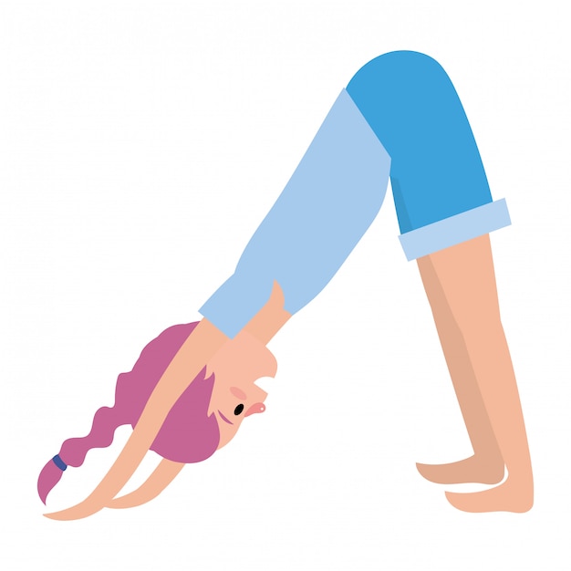 Vector fit woman practicing yoga