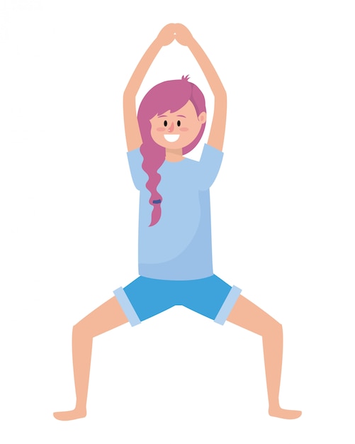 Vector fit woman practicing yoga