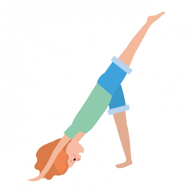 Vector fit woman practicing yoga