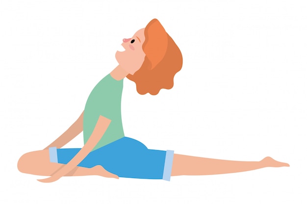 Vector fit woman practicing yoga