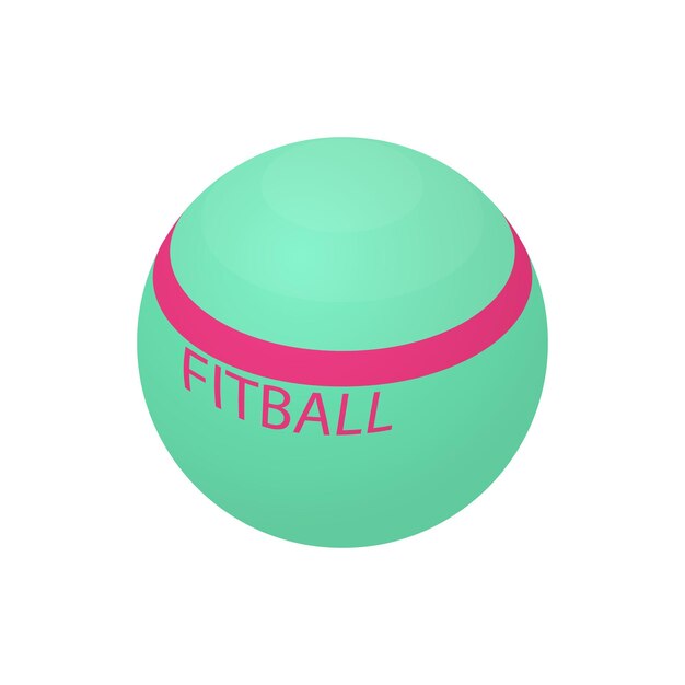 Vettore iconica di fitball in stile cartone animato isolata su sfondo bianco simbolo sportivo