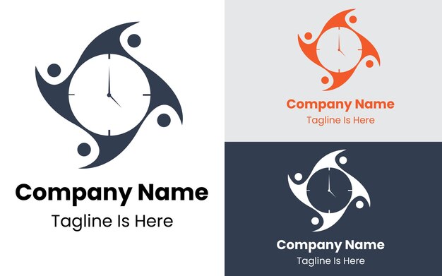 Fithness community clock logo design