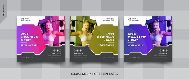 Progettazione banner social media fitnes