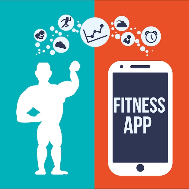 fitness app technologie iconen