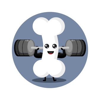 Logo di carattere carino osso fitness