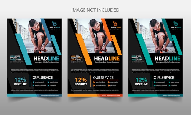 Vettore modello di pubblicità copertina volantino brochure fitness