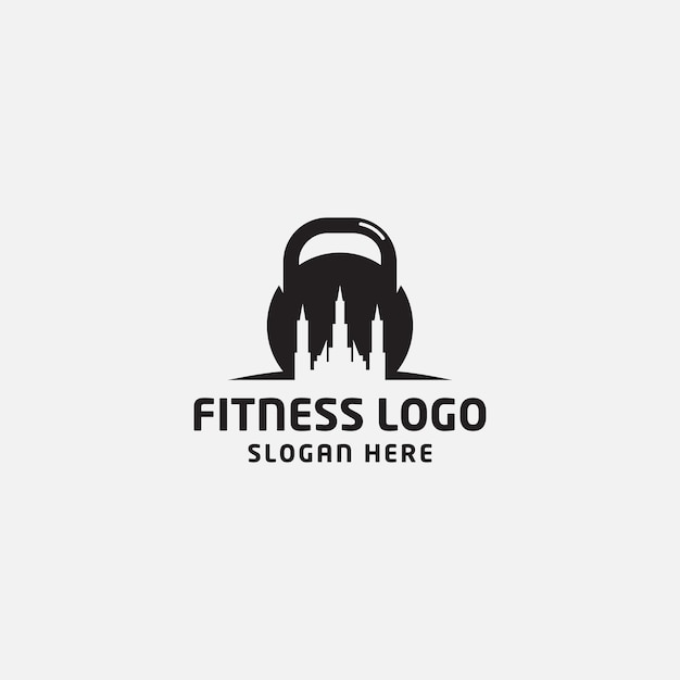 Vettore modello di progettazione icona logo edificio fitness