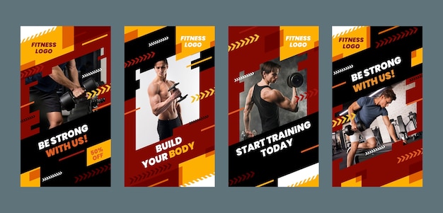 Fitness center  instagram stories  template