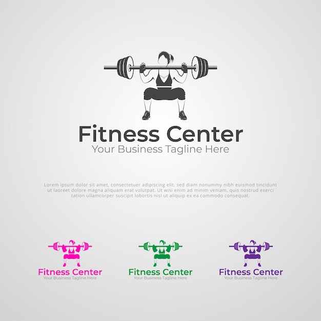 Fitness center logo and athletic brand company logo design template