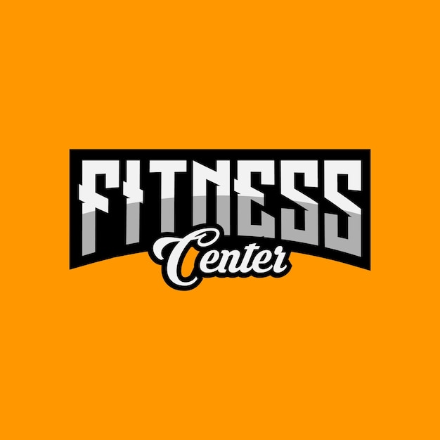 Fitness center logo template design premium vector