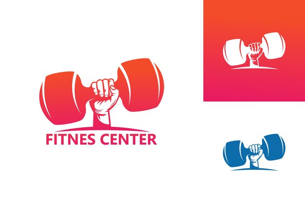 Fitness center logo template design vector, emblem, design concept, creative symbol, icon