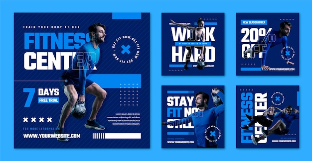 Vector fitness center template design