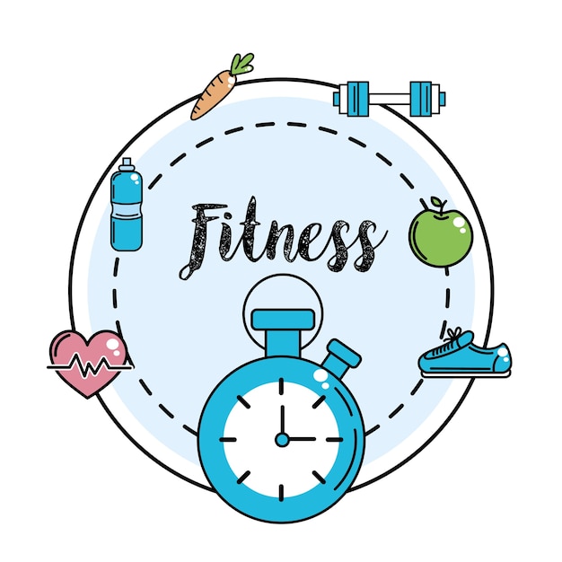 fitness-choronometer met gezonde hulpmiddelen
