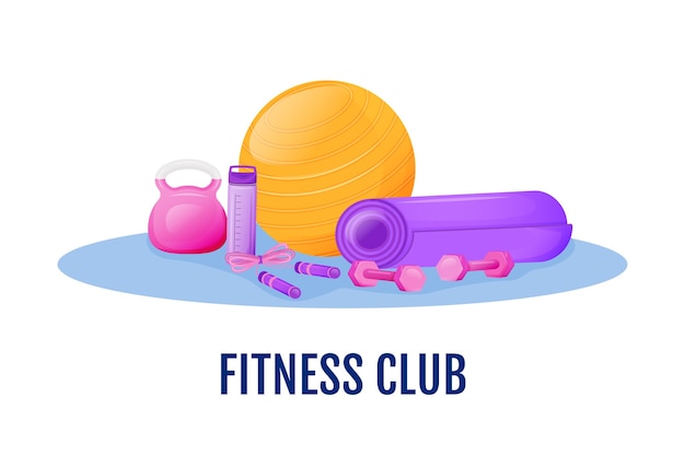 Vector fitness club flat concept illustration