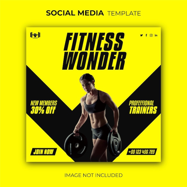 Fitness club instagram social media post