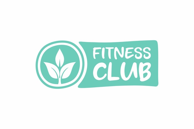 Этикетка фитнес-клуба Логотип векторного фитнес-клуба Нарисованные вручную теги и элементы для естественного фитнес-клуба