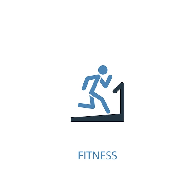 Concetto di fitness 2 icona colorata. illustrazione semplice dell'elemento blu. disegno di simbolo del concetto di fitness. può essere utilizzato per ui/ux mobile e web