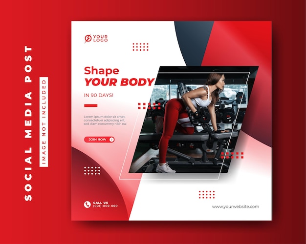 Vector fitness concept social media post banner template