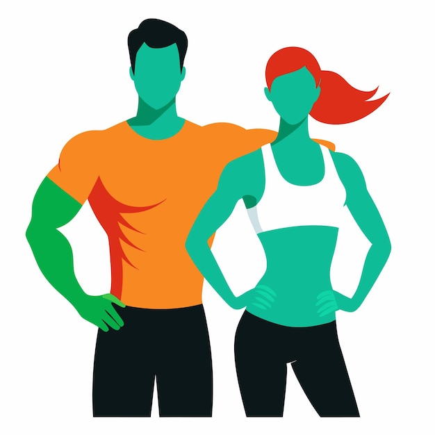 Fitness Couple Workout Partners Klaar voor een gezonde levensstijl
