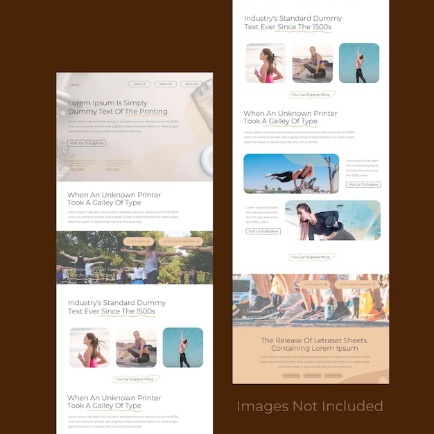 Vector fitness email template l email marketing template l yoga marketing template l onepage design