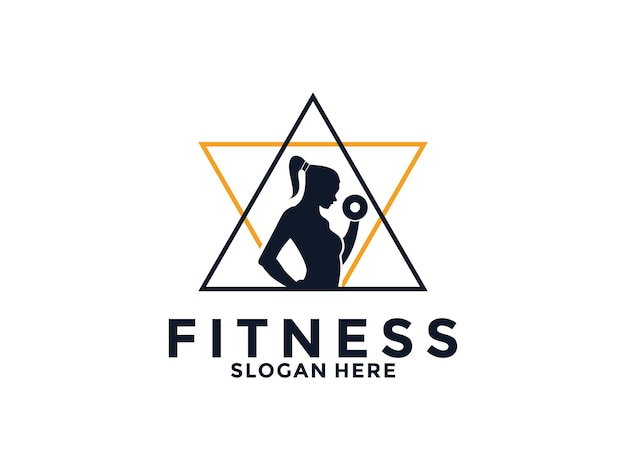 Vector fitness en gym logo design vector