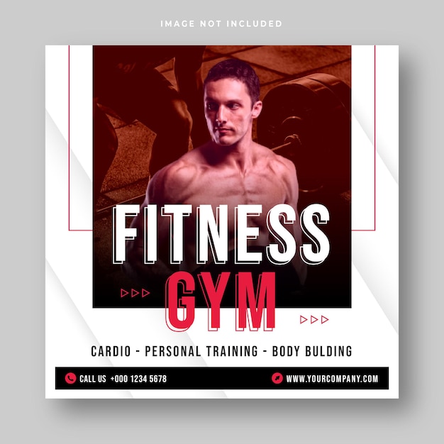 Fitness en gym social media post template collectie