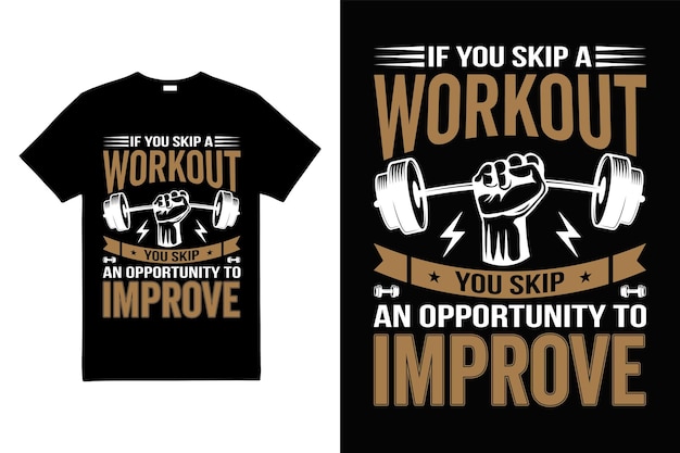 Fitness en gym t-shirt ontwerp sjabloon afbeelding
