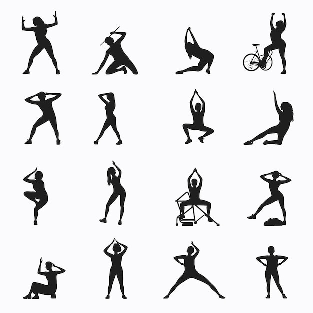 Vector fitness_exercise_icons_sport_workout