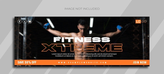 Vector fitness extreme facebook-tijdlijnomslagsjabloon