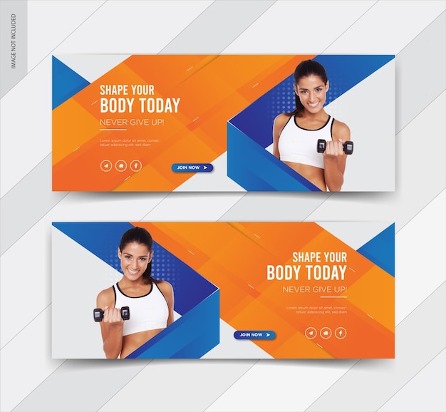 Fitness facebook cover social media post banner