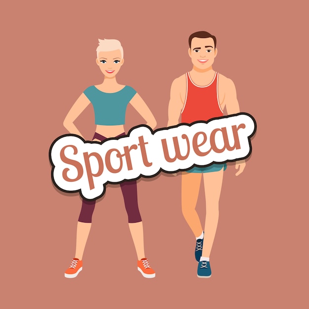 Fitness fashion couple in sport wear