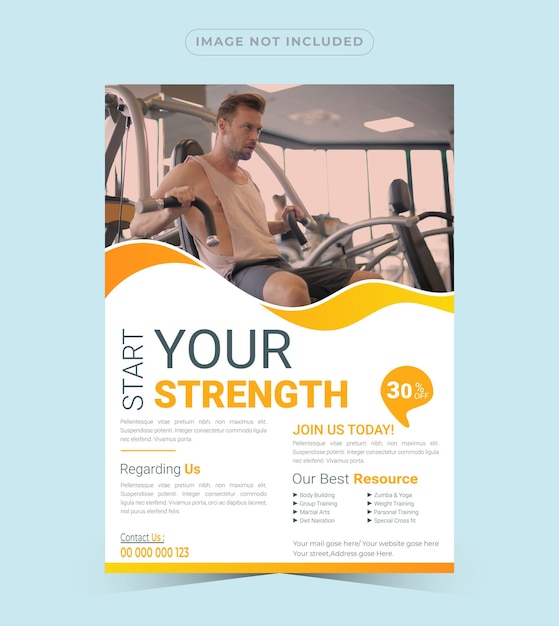 Vector fitness flyer design template