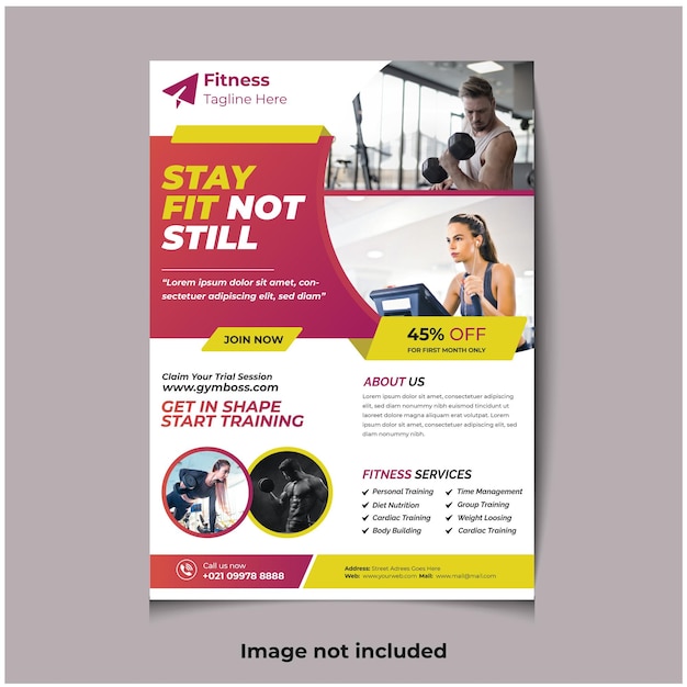 Fitness Flyer for gym office get fit flyer for Yoga