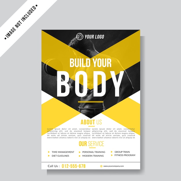 Vettore modello di sfondo layout flyer fitness