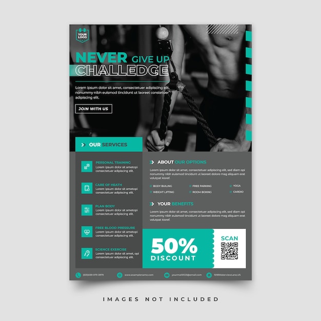 Vector fitness flyer template