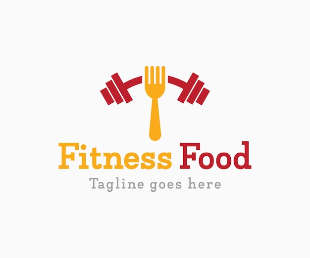 Vector fitness food logo. gym food healthy fitness logo design