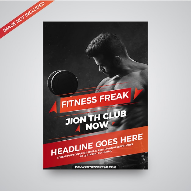 Vector fitness freak gym promotional flyer design