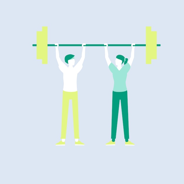 Fitness girl and boy person illustration vector